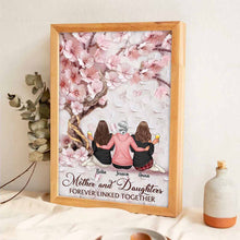 Cherry Blossom Mother And Daughter Forever Linked Together - Personalized Customized Canvas - Mother's Day Gifts For Mom, Wife, Her