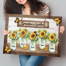 Grandma's Sunflowers Garden - Personalized Customized Canvas - Gift For Family Members