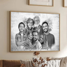 Combined Custom Photos Loved One With Quotes, Halo To Deceased One - Personalized Customized Canvas - Gift For Family Members