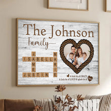 Custom Photo Family A Little Bit Of Crazy - Personalized Customized Canvas - Gift For Family Members