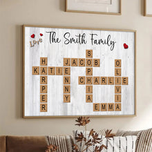 Family Crossword Canvas - Customized Family Name Canvas - Gift For Family Members