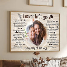 Never Left You Canvas - Customize Portrait With Mother - Sympathy Father - Rest In Peace - Loss of Mother - Personalized Customized Canvas - Gift For Father