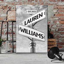 Forest Street Sign - Personalized Custom Framed Canvas Wall Art - Gift For Couple