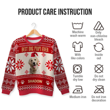 Custom Photo Personalized Custom Ugly Sweater Lovely Puppy Face Best Dog Mom Ever Christmas Sweater