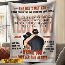 The Day I Met You - Couple Blanket - Gifts For Couple - Personalized Custom Fleece Flannel Blanket