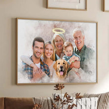 Custom Combine Loved One From Different Photos, Adding Halo To Deceased One - Personalized Customized Canvas - Gift For Family Members