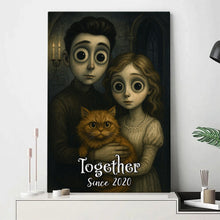 Custom Couple Photo Gothic Style - Personalized Customized Canvas - Special Halloween Gift For Couple, Him, Her, Husband, Wife
