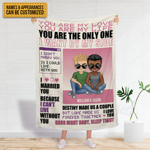Personalized Fleece Blanket - I Married You Because I Can't Live Without You - Gift For Couples