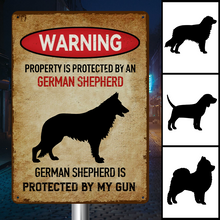 Property Is Protected By A German Shepherd -  Personalized Custom Metal Sign