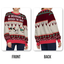 Dachshund Through The Snow - Ugly Sweater - Winter Christmas Sweater Christmas Gifts For Dog Lovers Personalized Custom Ugly Sweater