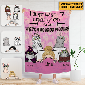 Personalized Custom Flannel Blanket Pet Fleece Blanket Gifts For Cat Lovers