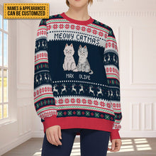 Personalized Unisex Ugly Sweater Funny Cartoon Cats Christmas Gift For Cat Lovers, Cat Moms, Cat Dads