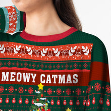 Meowy Catmas Lovely Cartoon Cats - Christmas Sweater - Christmas Gifts For Cat Lovers Personalized Custom Ugly Sweater