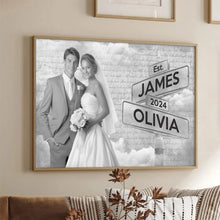 Custom Couple Photo Letter Theme - Personalized Customized Canvas - Anniversary Gift For Couples, Lovers, Husband Wife