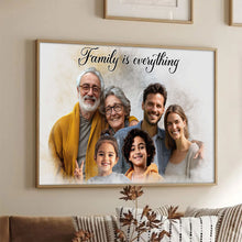 Custom Photos Horizontal Loved One Combined And Adding Quotes, Halo To Deceased One - Personalized Customized Canvas - Gift For Family Members