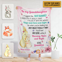 Personalized Custom Fleece Blanket Granddaughter Hug This Blanket Gift For Granddaughter, Grandson