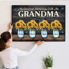Grandma My Greatest Blessing - Personalized Customized Canvas - Gift For Family Members