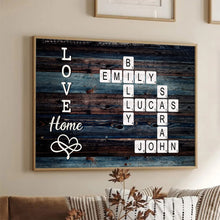 Crossword Canvas Love My Family - Personalized Customized Family Name Canvas - Gifts For Family Members