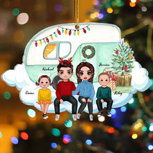 Personalized Acrylic Ornament Family Couple On Christmas Truck Gift For Family, Couple