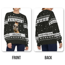 Custom Photo Ho-Ho-Horse Christmas Funny Horse Face - Ugly Sweater - Christmas Gifts Personalized Custom Ugly Sweater