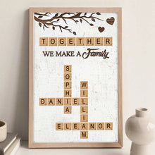 Together We Make A Family Crossword Canvas - Personalized Customized Canvas - Gifts For Family Members