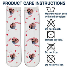 Custom Photo Face Love Couple - Personalized Customized Socks - Gift For Couple Lover - Valentine's Day Gift
