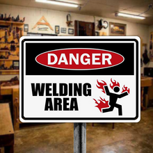 Welding Area Warehouse Warning Metal Sign Outdoor Sign Decoration