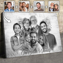 Combined Custom Photos Loved One With Quotes, Halo To Deceased One - Personalized Customized Canvas - Gift For Family Members