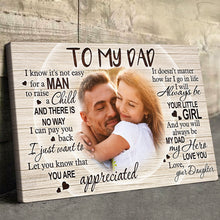 I Know It's Not Easy - Personalized Customized Canvas - Gift For Father