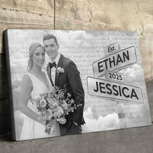 Custom Couple Photo Letter Theme - Personalized Customized Canvas - Anniversary Gift For Couples, Lovers, Husband Wife