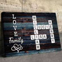 Crossword Canvas Love My Family - Personalized Customized Family Name Canvas - Gifts For Family Members