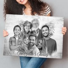 Combined Custom Photos Loved One With Quotes, Halo To Deceased One - Personalized Customized Canvas - Gift For Family Members