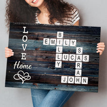 Crossword Canvas Love My Family - Personalized Customized Family Name Canvas - Gifts For Family Members
