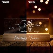 Daddy's Team -  Customized Personality Acrylic LED Night Light - Gift For Dad Father