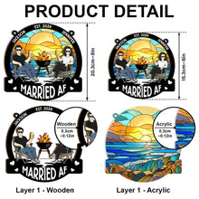 Married Couple - Personalized Acrylic Window Suncatcher Ornament - Gift For Couple Husband Wife