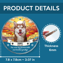 Custom Photo You Were My Favorite Hello And Hardest Goodbye - Customized Personalized Glass Ornament - Memorial Gift For Pet Loss