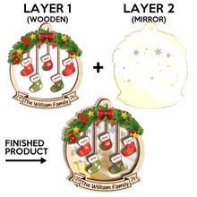 Christmas Family Socks - Personalized Custom Mirror Wooden Ornament - Gift For Family