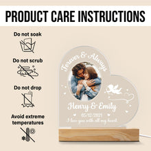 Custom Photo I Love You With All My Heart - Customized Personalized 3D LED Light - alentine's Day Gift For Husband Wife, Anniversary