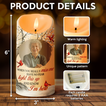 Light This When You Miss Me - Personalized Candle LED Light - Memorial Gifts For Family Members