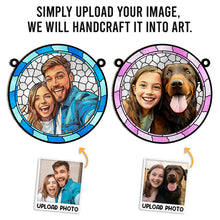 Custom Photo Love You More Every Day - Personalized Acrylic Window Suncatcher - Gift For Family, Husband Wife, Anniversary, Couple, Pet Lovers