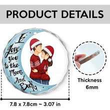 Custom Character I Love You To The Moon And Back Personalized Custom Glass Ornament Christmas Gift For Couple Anniversary Gift