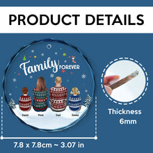 Snowy Family Forever - Personalized Glass Ornament - Christmas Gift For Family