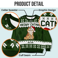 Meowy Catmas - Customized Personalized Ugly Sweater - Christmas Gift For Cat Lover Cat Dad Cat Mom