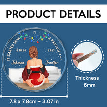 It Started With A Message - Customized Personalized Glass Ornament - Christmas Gift For Couple Husband Wife