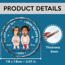 Funny Couple Custom Photo Ornament - Personalized Glass Ornament - Christmas Gift For Couples, Lovers