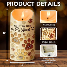 You Left Paw Prints On Our Hearts - Personalized Candle LED Light - Sympathy Gift For Pet Owners, Pet Lovers