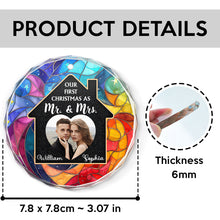 Custom Photo - Our First Christmas - Customized Personalized Glass Ornament - Christmas Gift For Couple