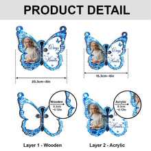 Custom Photo Your Wings Were Ready But Our Hearts Weren't - Personalized Window Suncatcher - Memorial Gift For Family Members