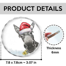 Donkey Sunflower - Glass Ornament - Funny Christmas Gift