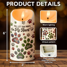 A Heartbeat At My Feet - Personalized Candle LED Light - Sympathy Gift For Pet Owners, Pet Lovers